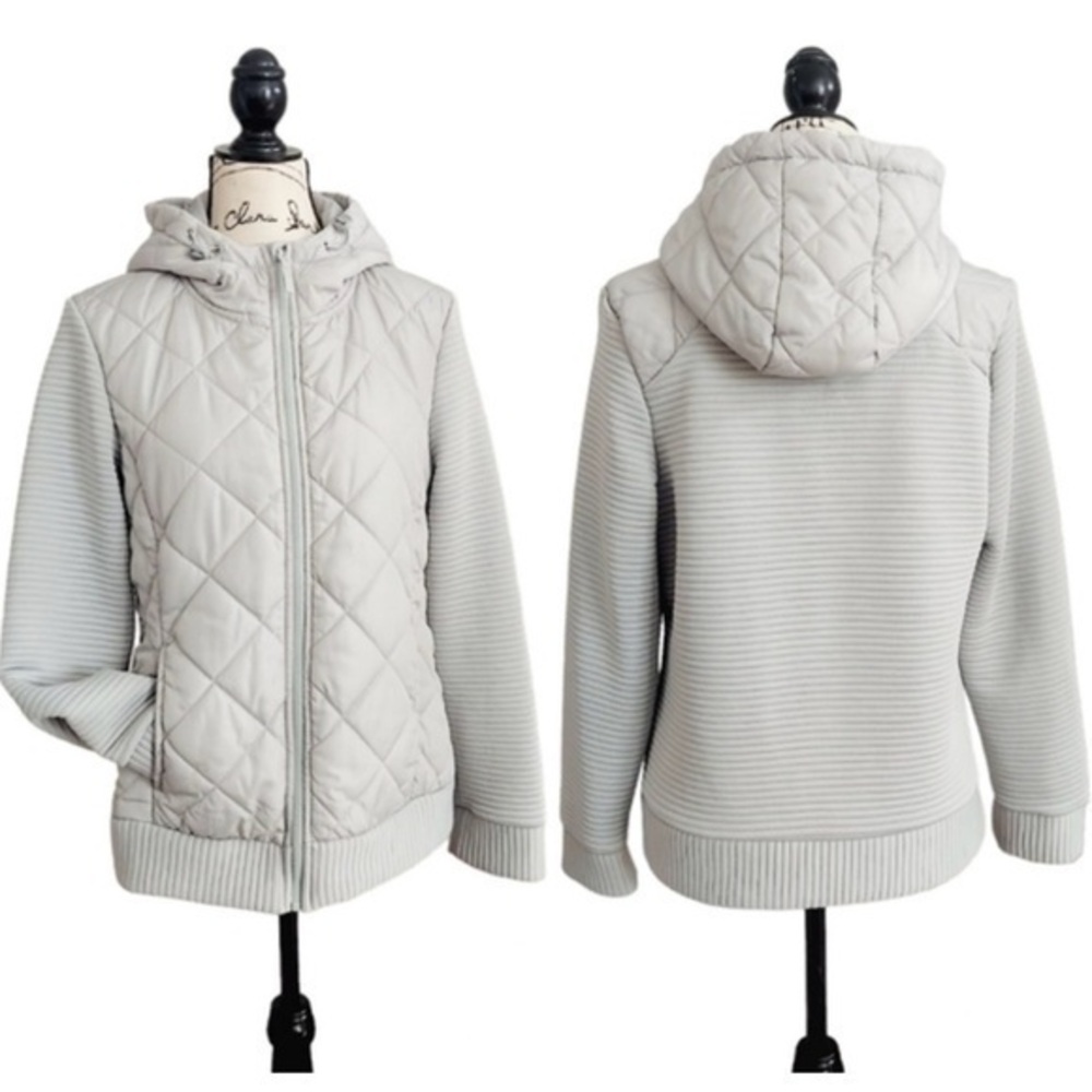 Time and Tru Light Gray Quilted Jacket